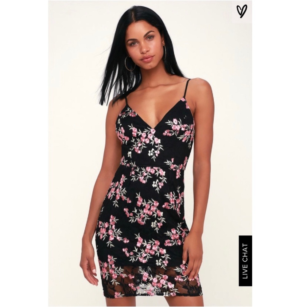 FONDEST MEMORIES LACE FLORAL EMBROIDERED DRESS
